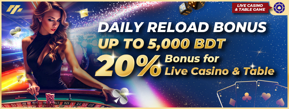 25% Daily Reload Live Casino Bonus